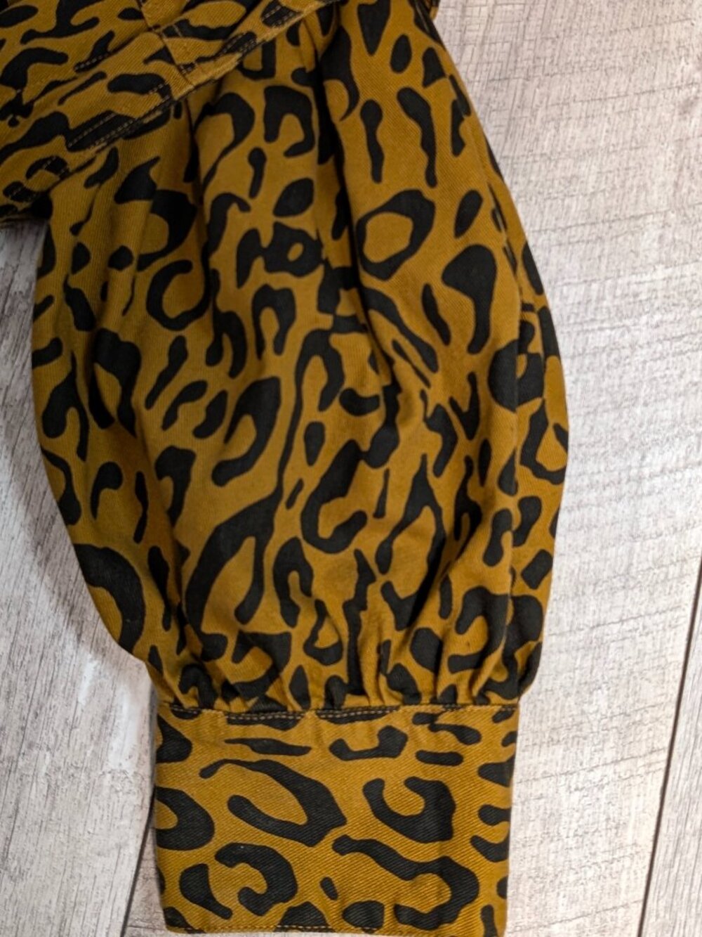 Future Collective Brown Leopard Utility Denim Shirt Dress 10 Safari Streetwear - Picture 8 of 16